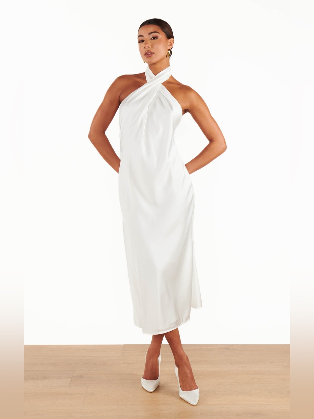NEW SHOW ME YOUR MUMU SZ LG Jasmine Halter Midi Dress